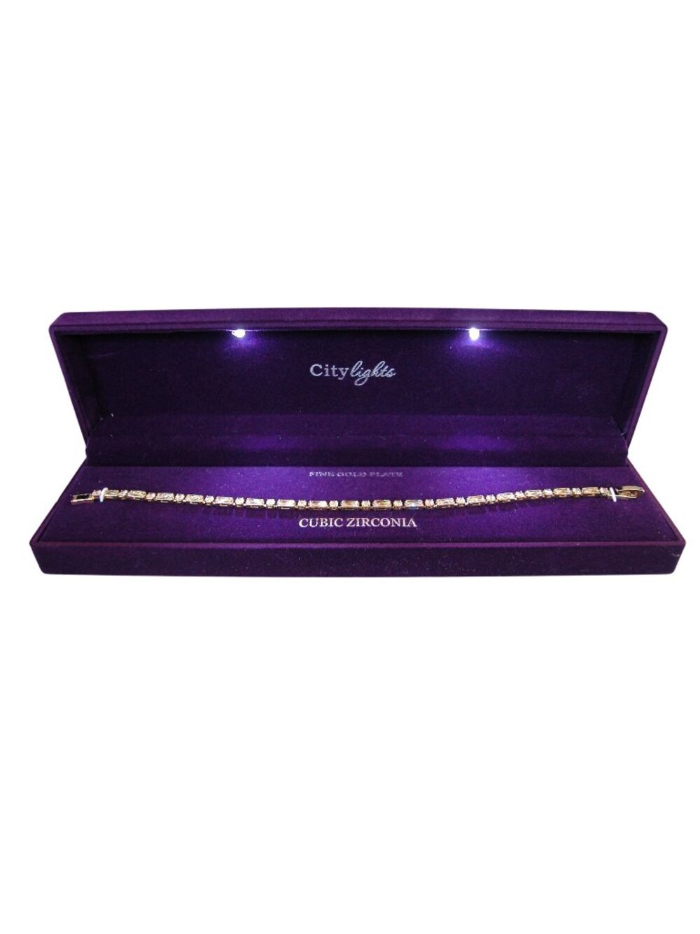 City Lights Cubic Zirconia Tennis Bracelet, Gold Plated